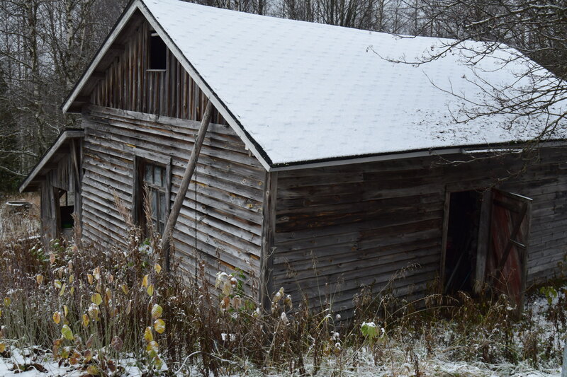 Abandoned Wooden Shed — Brown, Desolate, Winter, Photograph