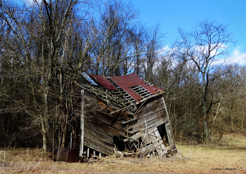 Abandoned Wooden Shed — Brown, Desolate, Winter