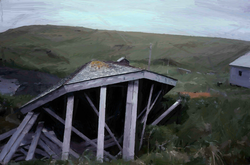 Abandoned Wooden Shed — Green, Desolate