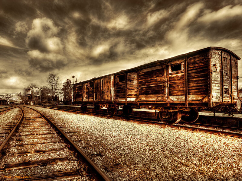 Abandoned Wooden Train Car