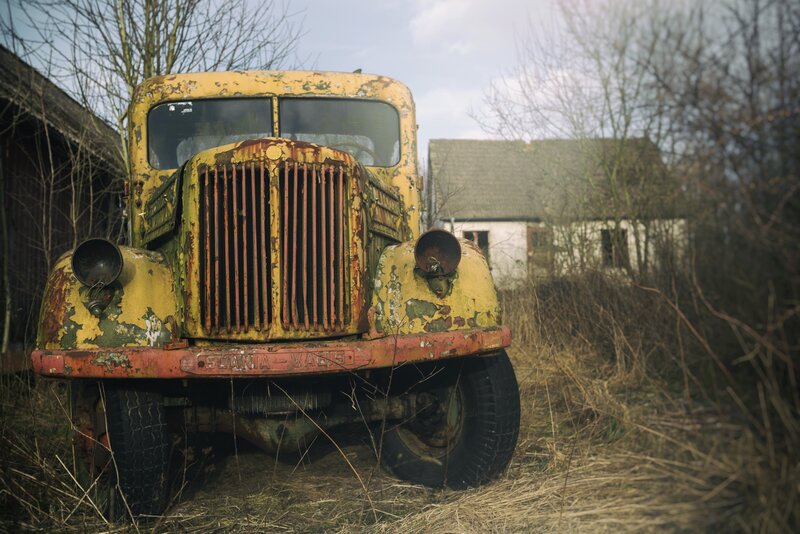 Abandoned Yellow Truck — Desolate