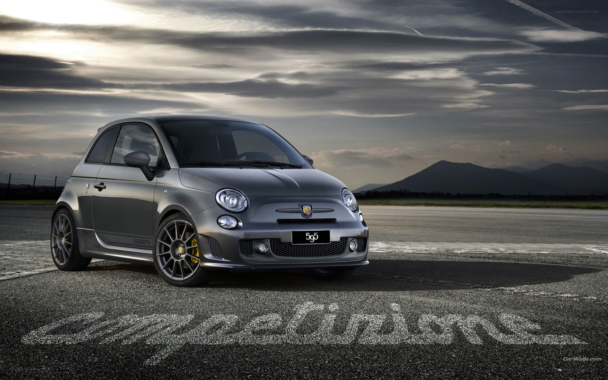 Abarth 595 on a racetrack