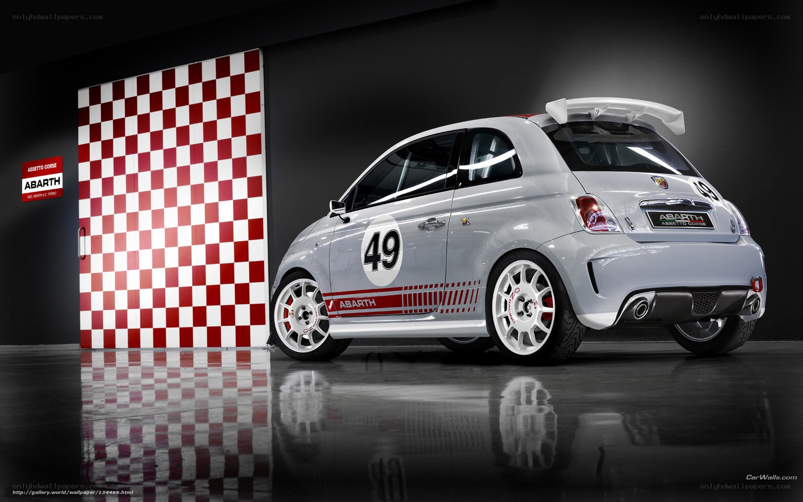 Abarth race car in garage