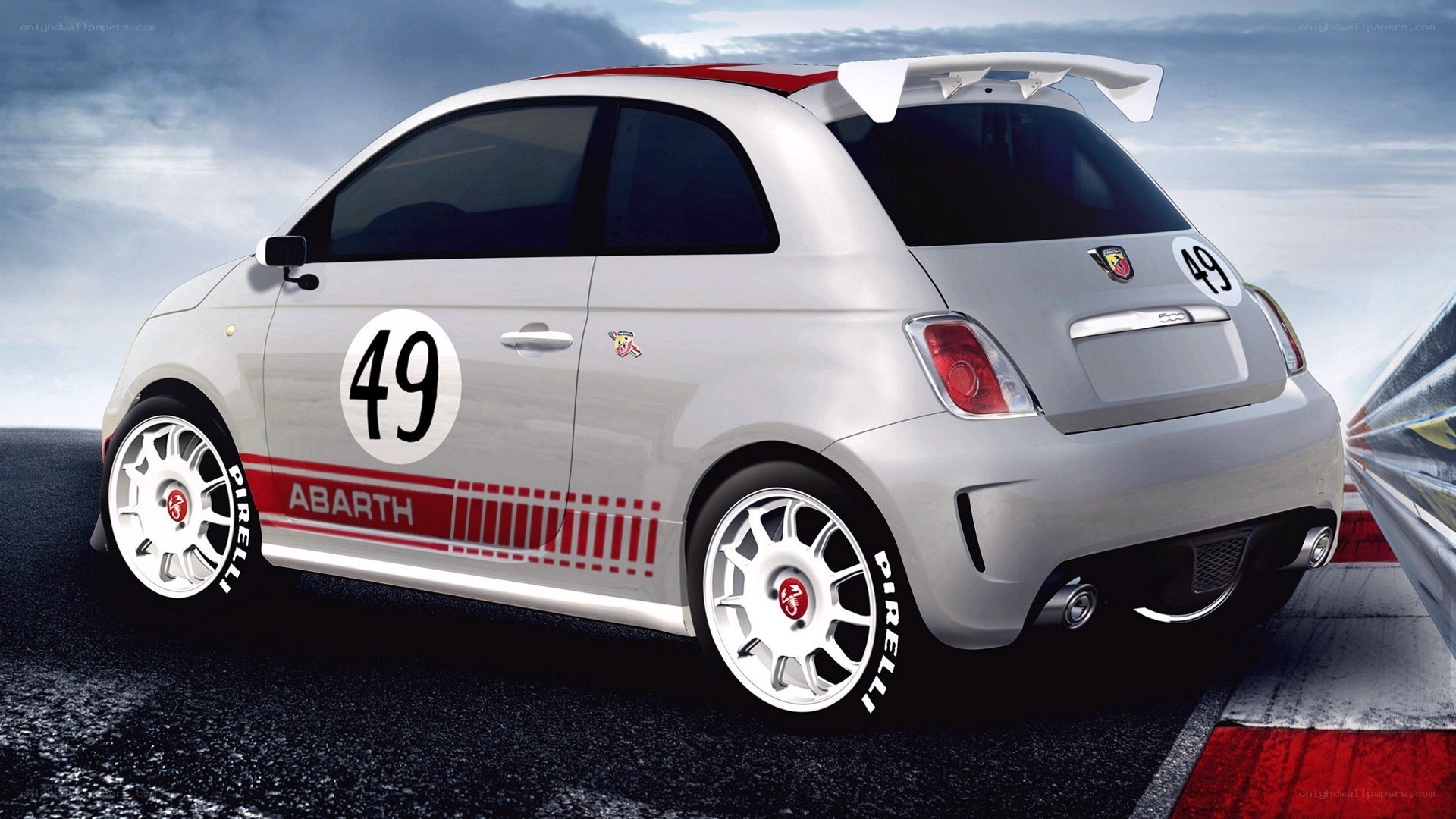 Abarth race car on track