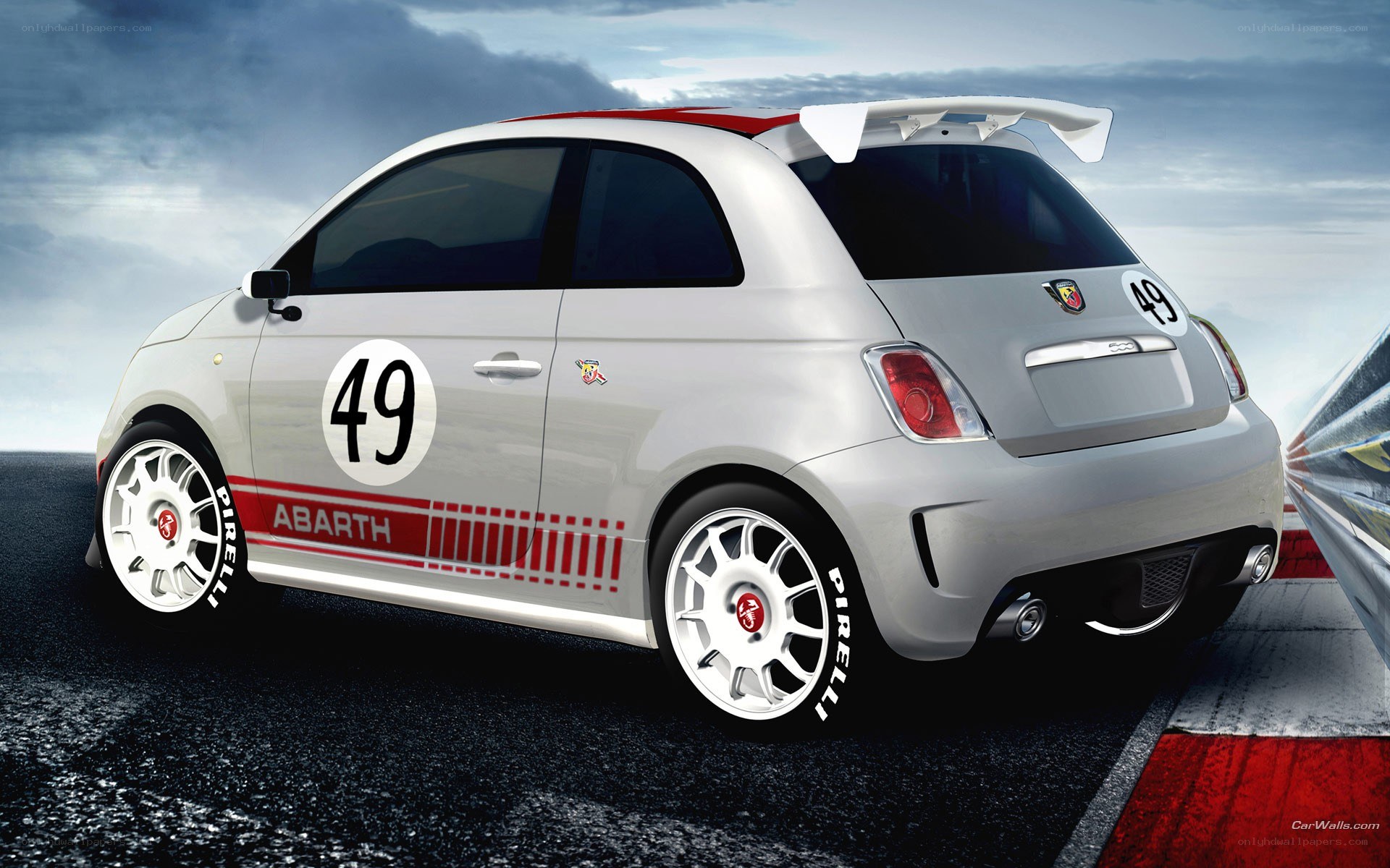 Abarth race car on track