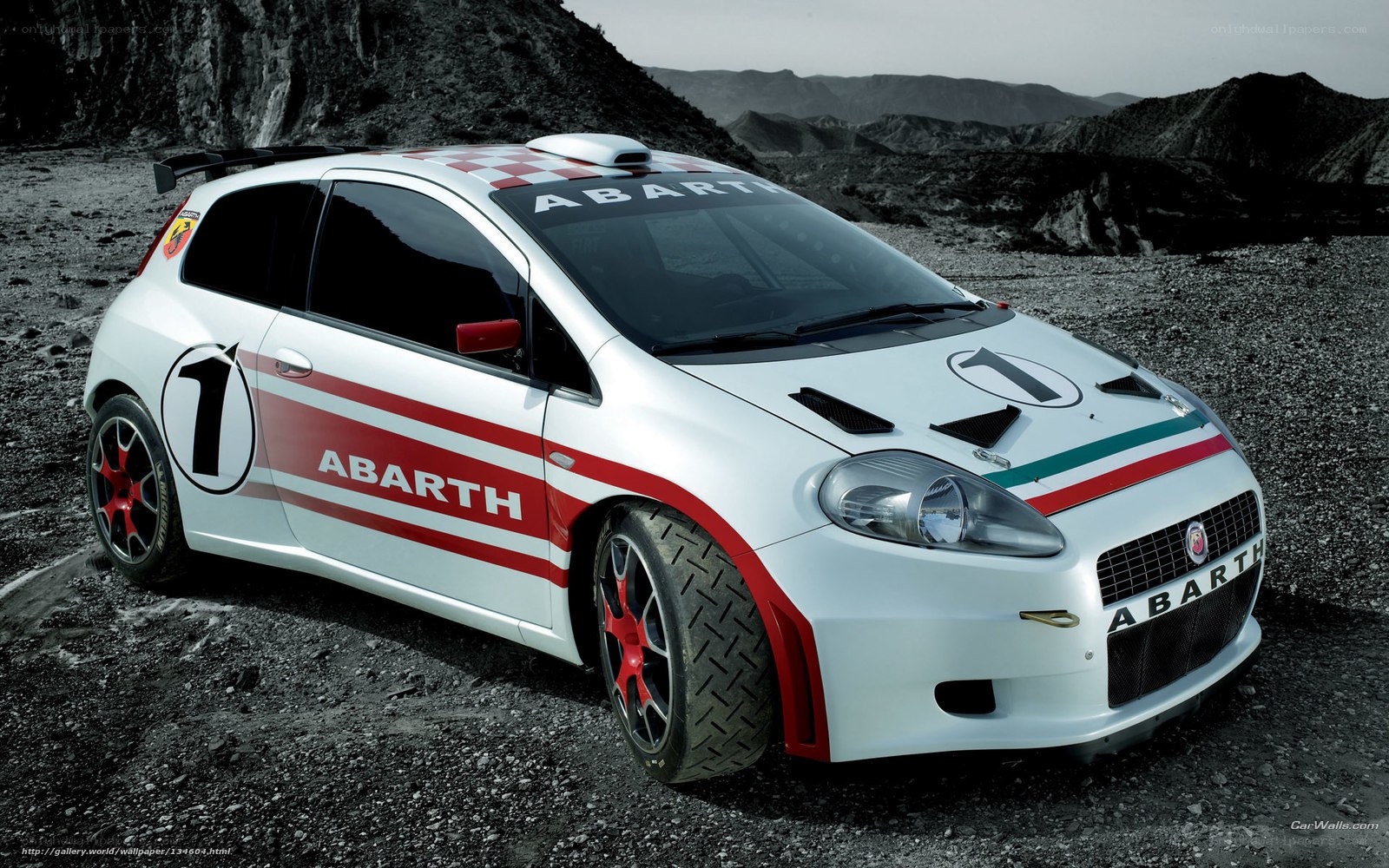 Abarth rally car in desert