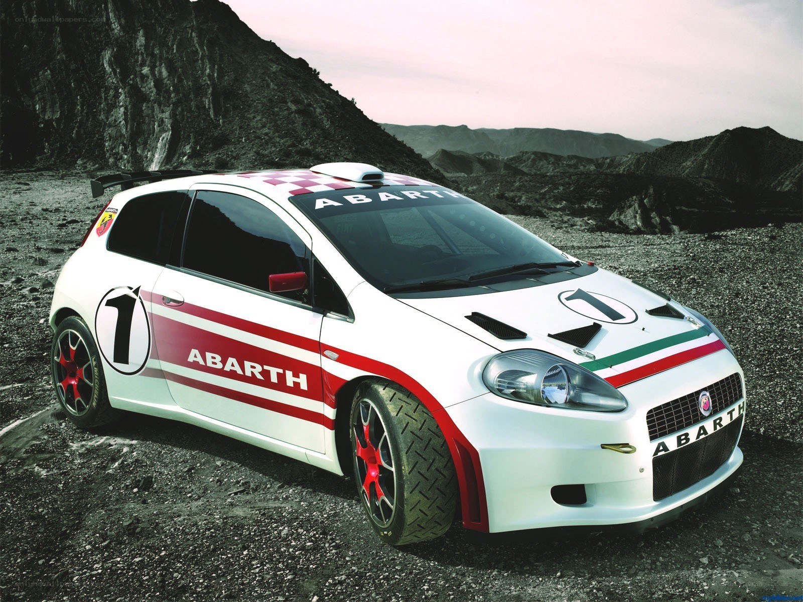 Abarth rally car in quarry