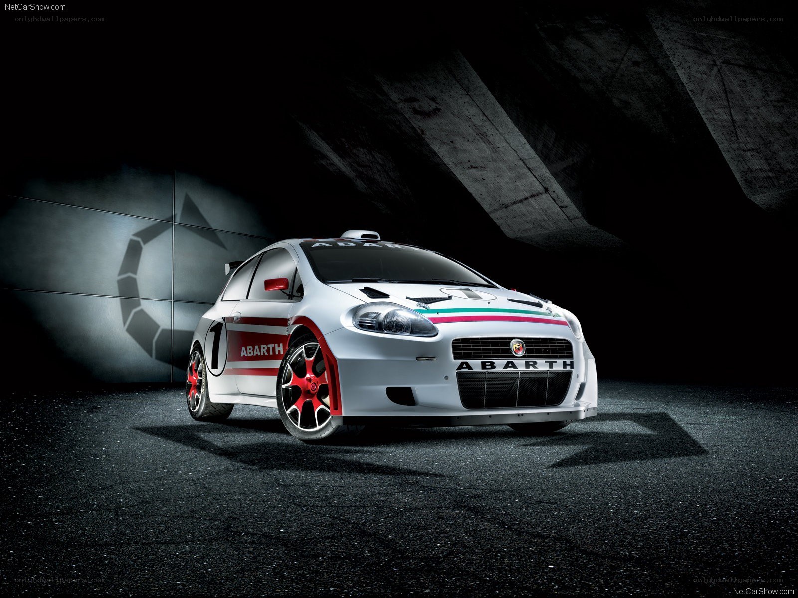 Abarth rally car in studio
