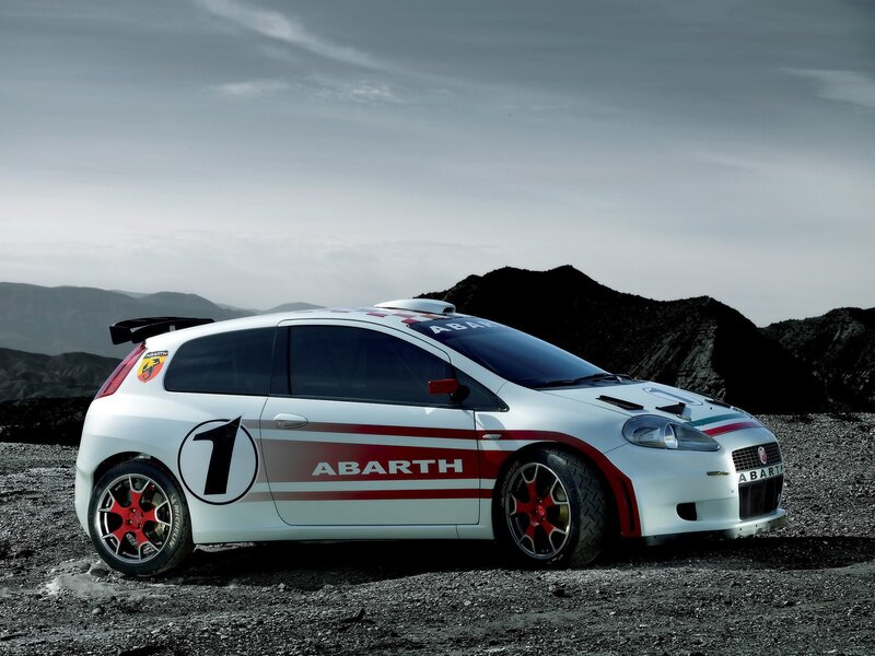 Abarth rally car on gravel