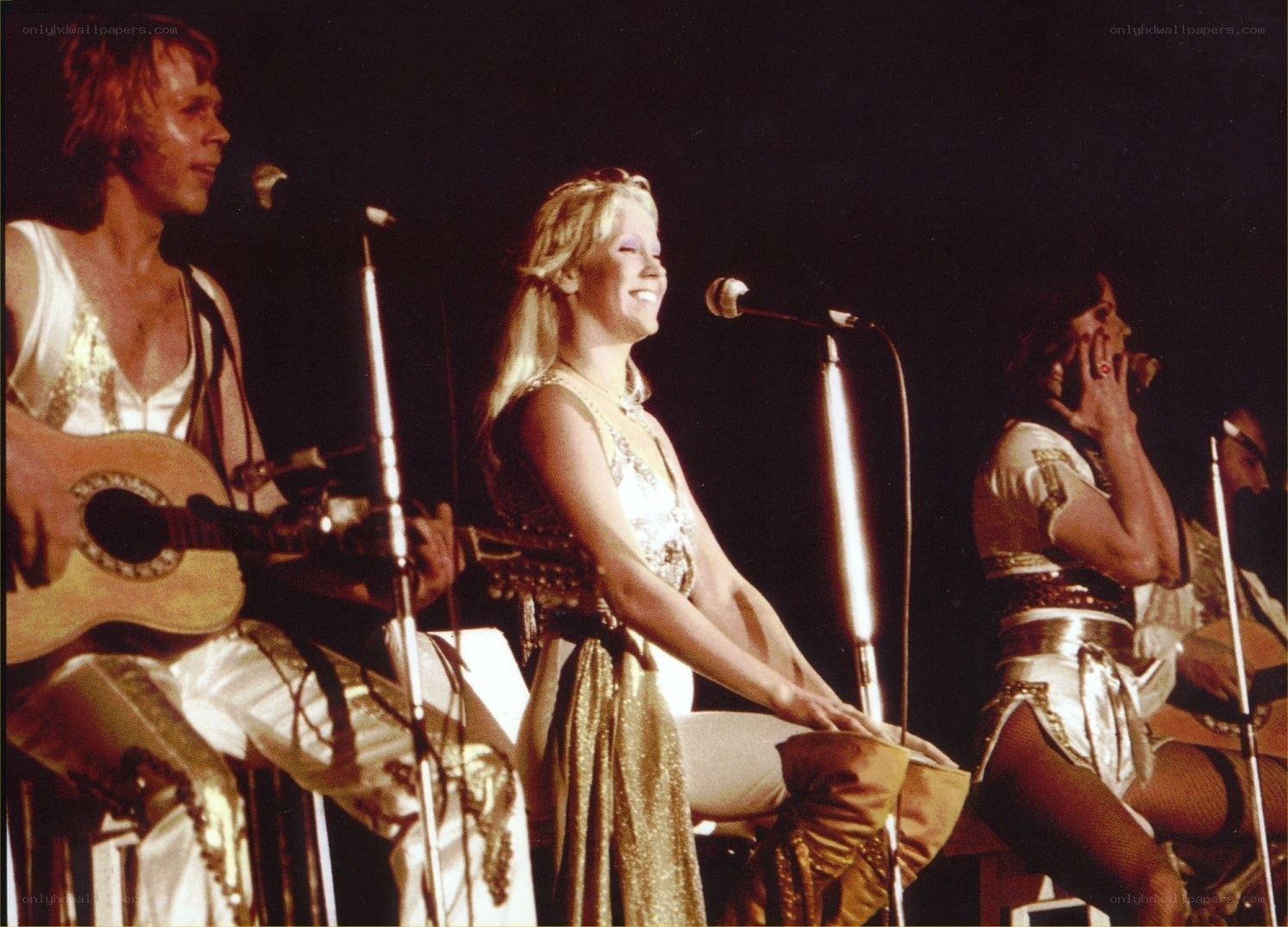 ABBA performing on stage