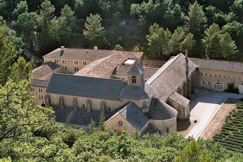 Abbey in Forested Valley