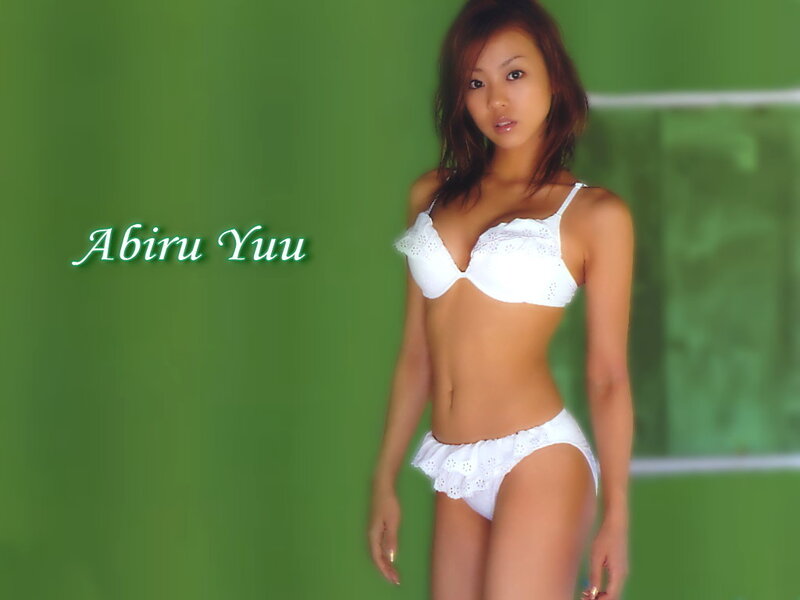 Abiru Yuu in white lingerie