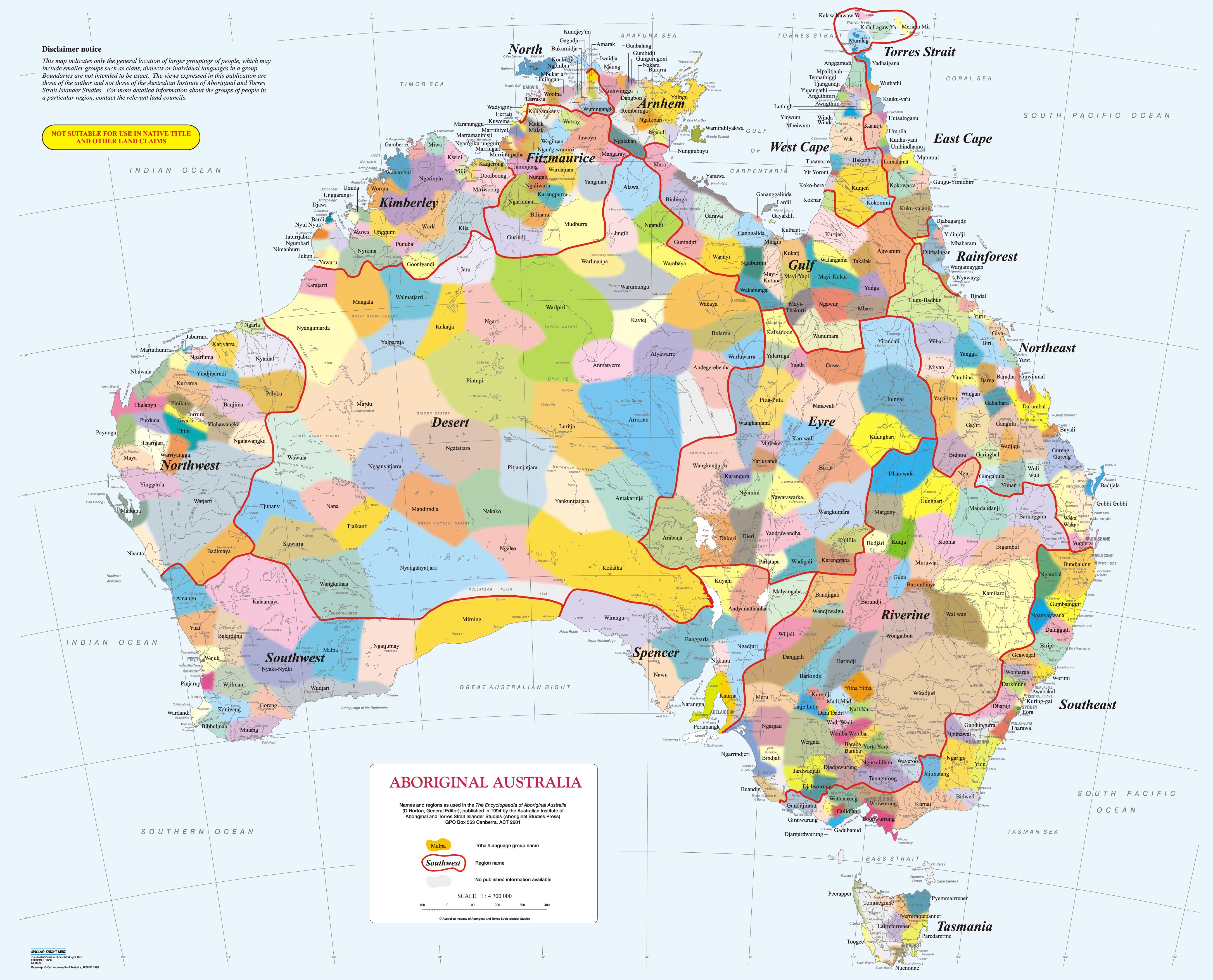 Aboriginal Australia map