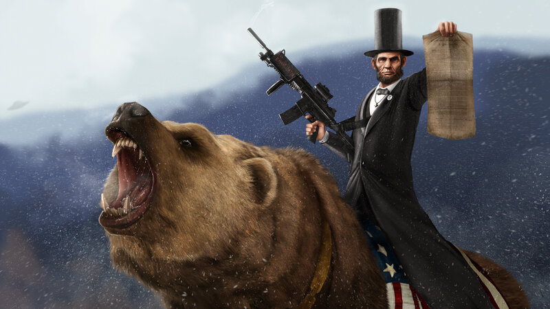 Abraham Lincoln on a bear