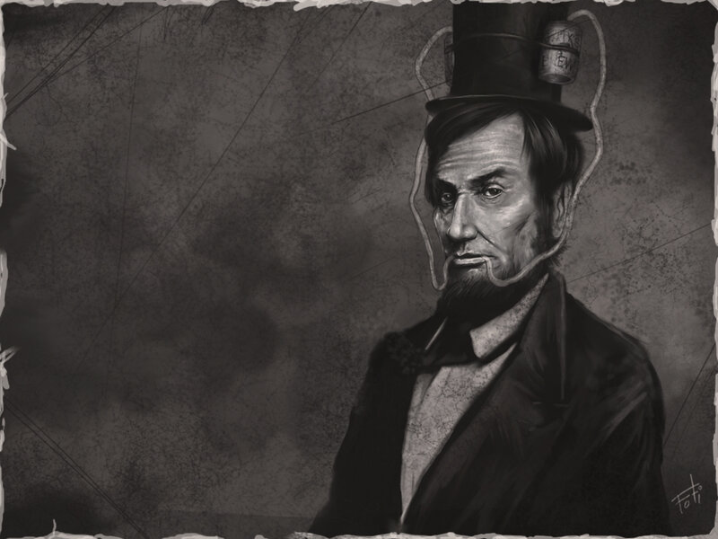 Abraham Lincoln Portrait — Black, Dramatic