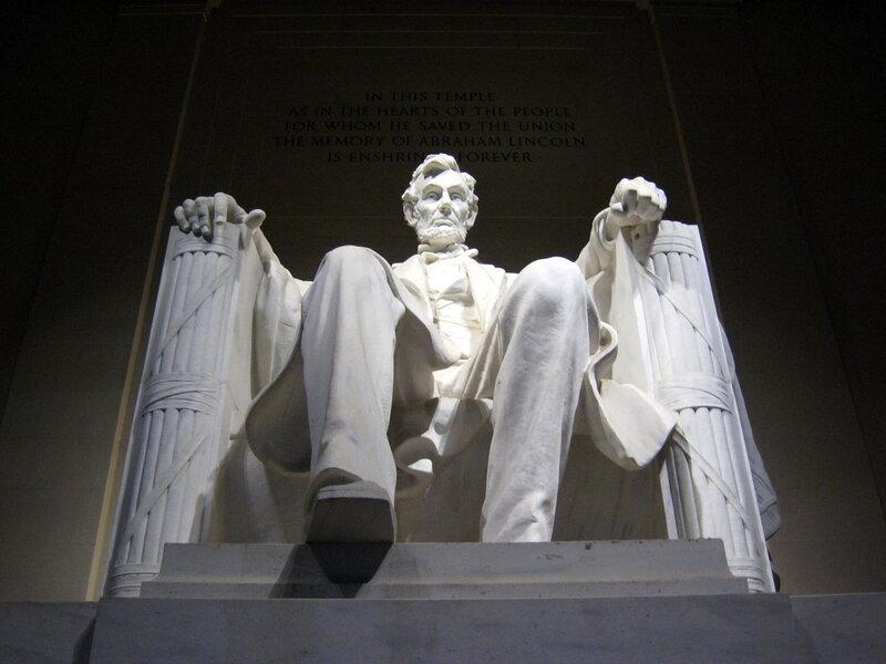 Abraham Lincoln Statue — White, Dramatic