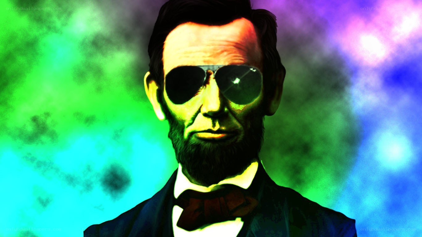 Abraham Lincoln with sunglasses