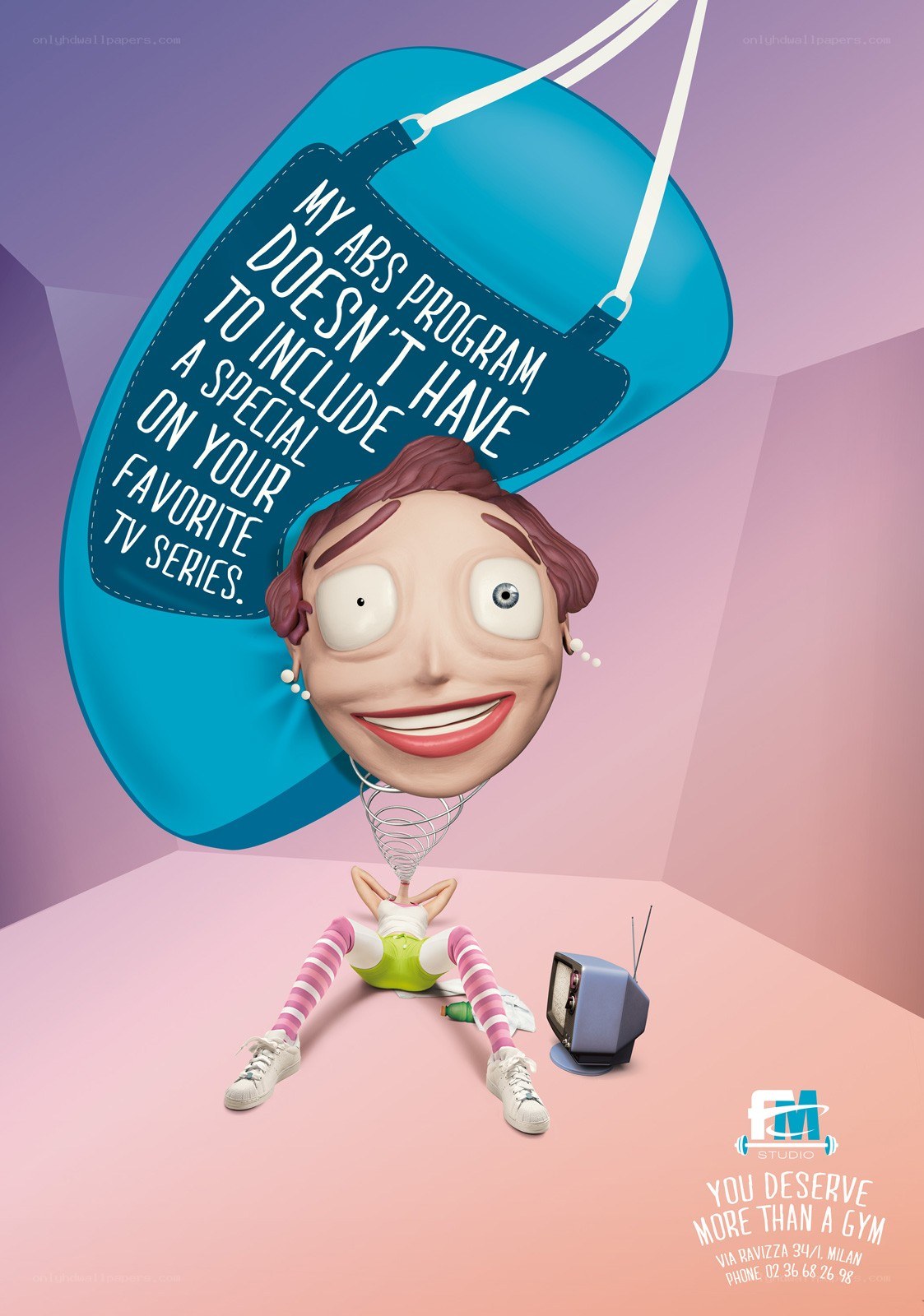 Abs program ad with cartoon character