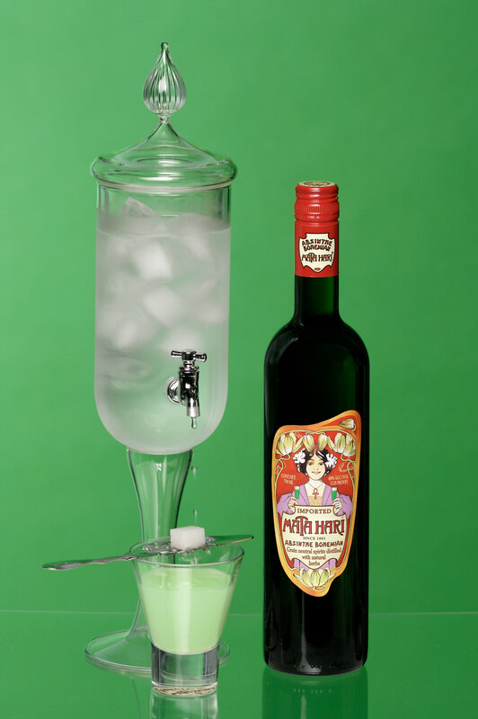 Absinthe drink setup