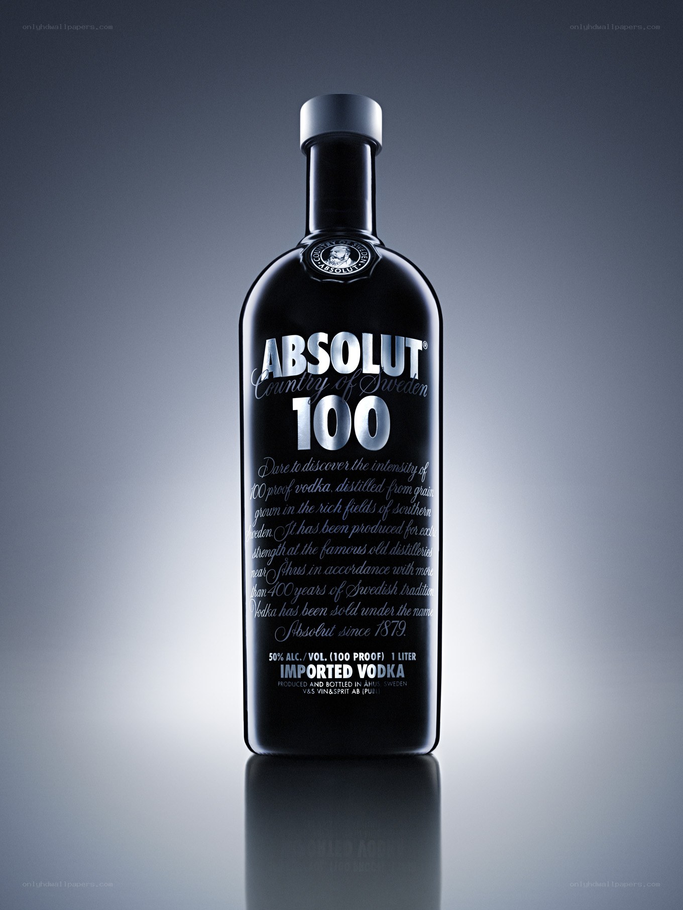 Absolut 100 vodka bottle