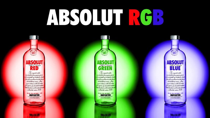 Absolut RGB Vodka Bottles
