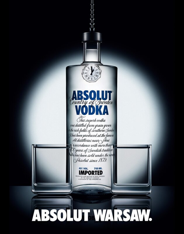 Absolut Vodka bottle ad