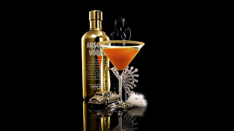 Absolut Vodka Bottle — Black, Dramatic