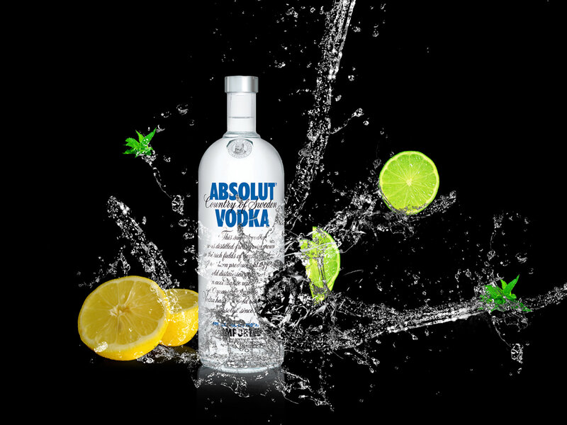Absolut Vodka Bottle — Black