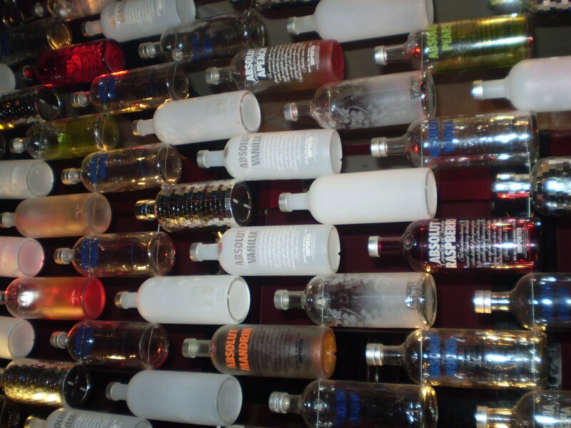 Absolut vodka bottle display
