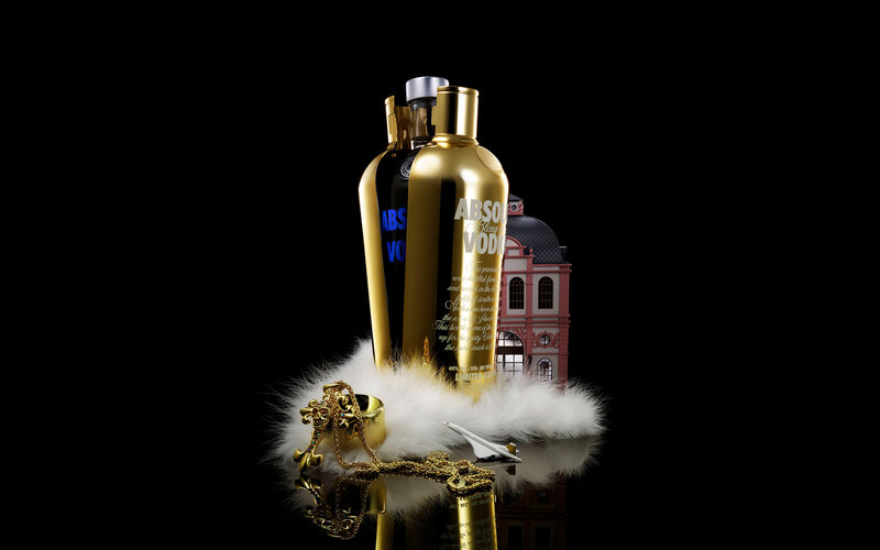 Absolut Vodka bottle display