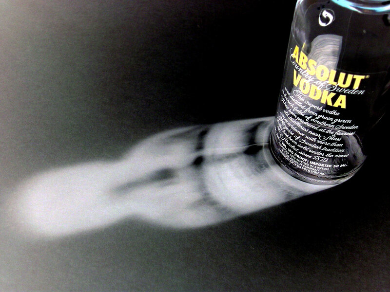 Absolut Vodka bottle shadow