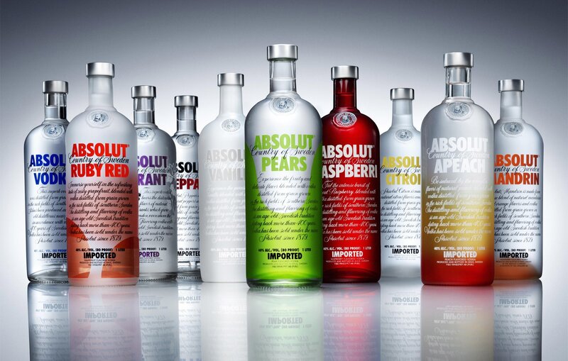 Absolut Vodka Bottles — White, Clean, Commercial, Photograph