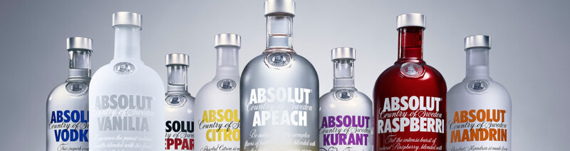 Absolut Vodka Bottles — White, Neutral, Photograph