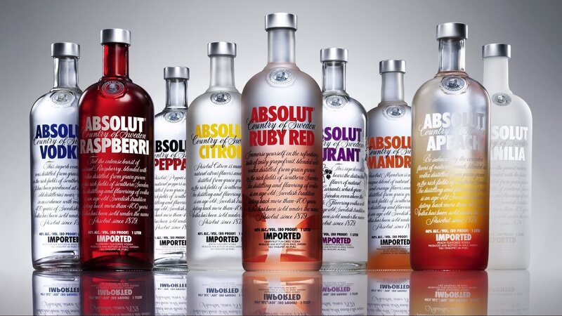 Absolut Vodka Bottles — White, Neutral