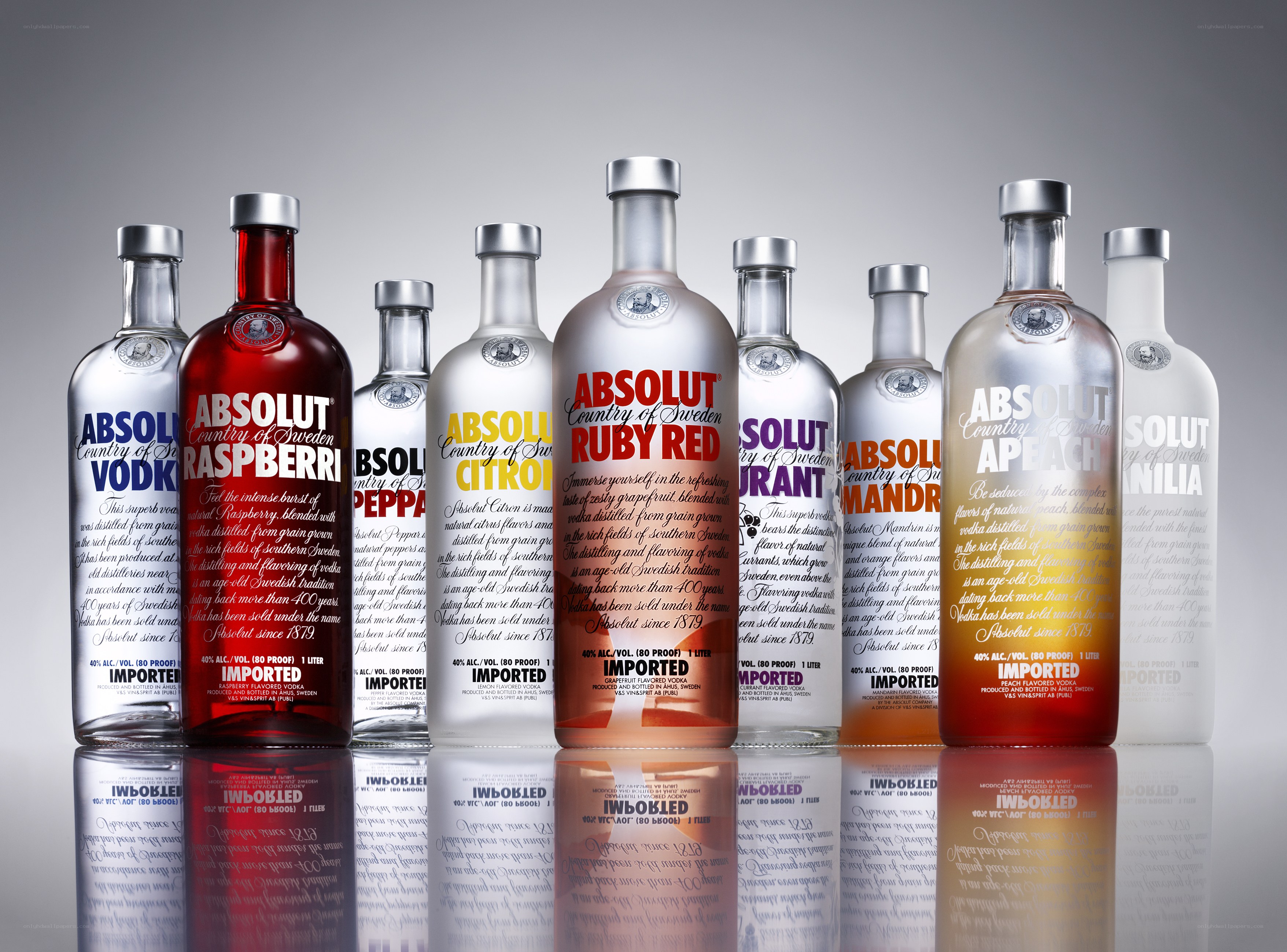 Absolut Vodka flavor lineup