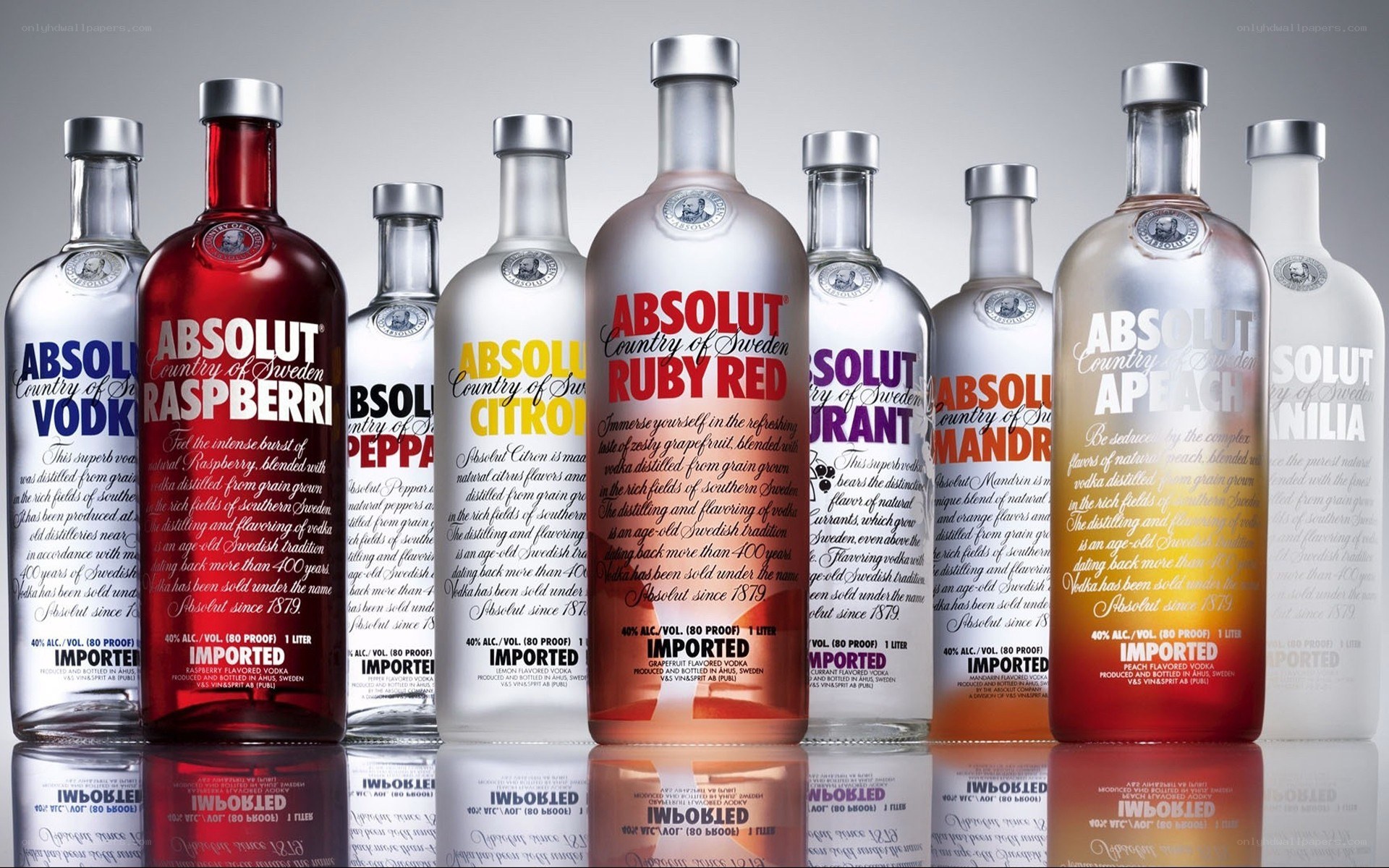 Absolut Vodka product lineup