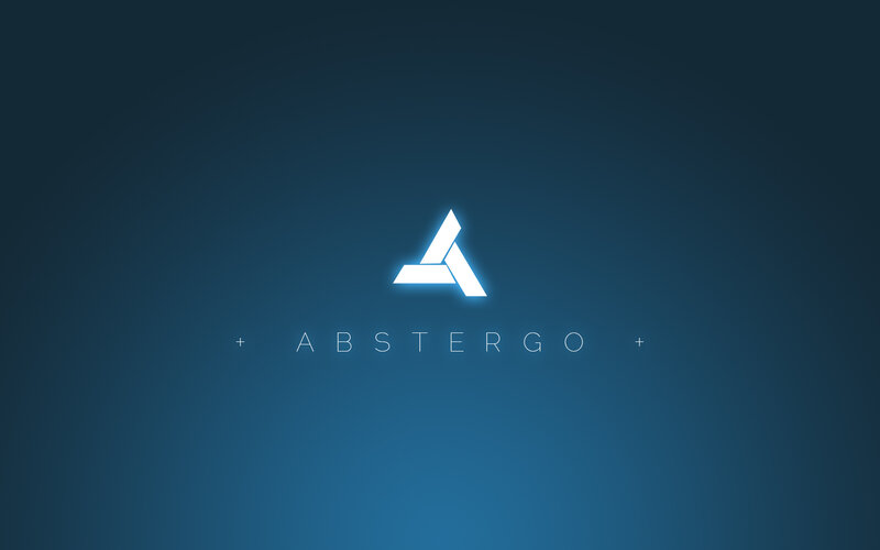 Abstergo logo on blue background