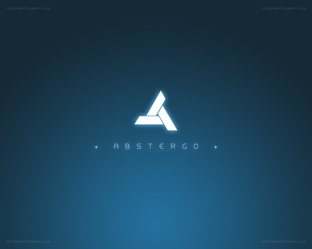 Abstergo logo on blue background