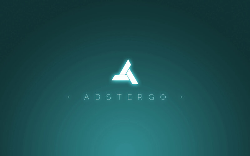 Abstergo logo on teal background