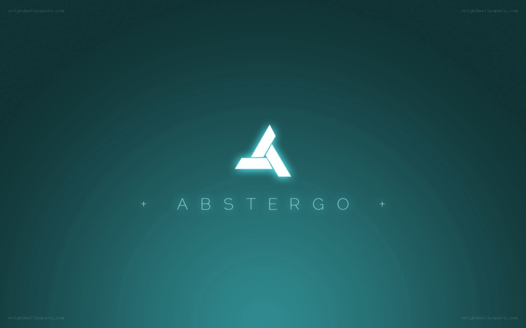 Abstergo logo on teal background