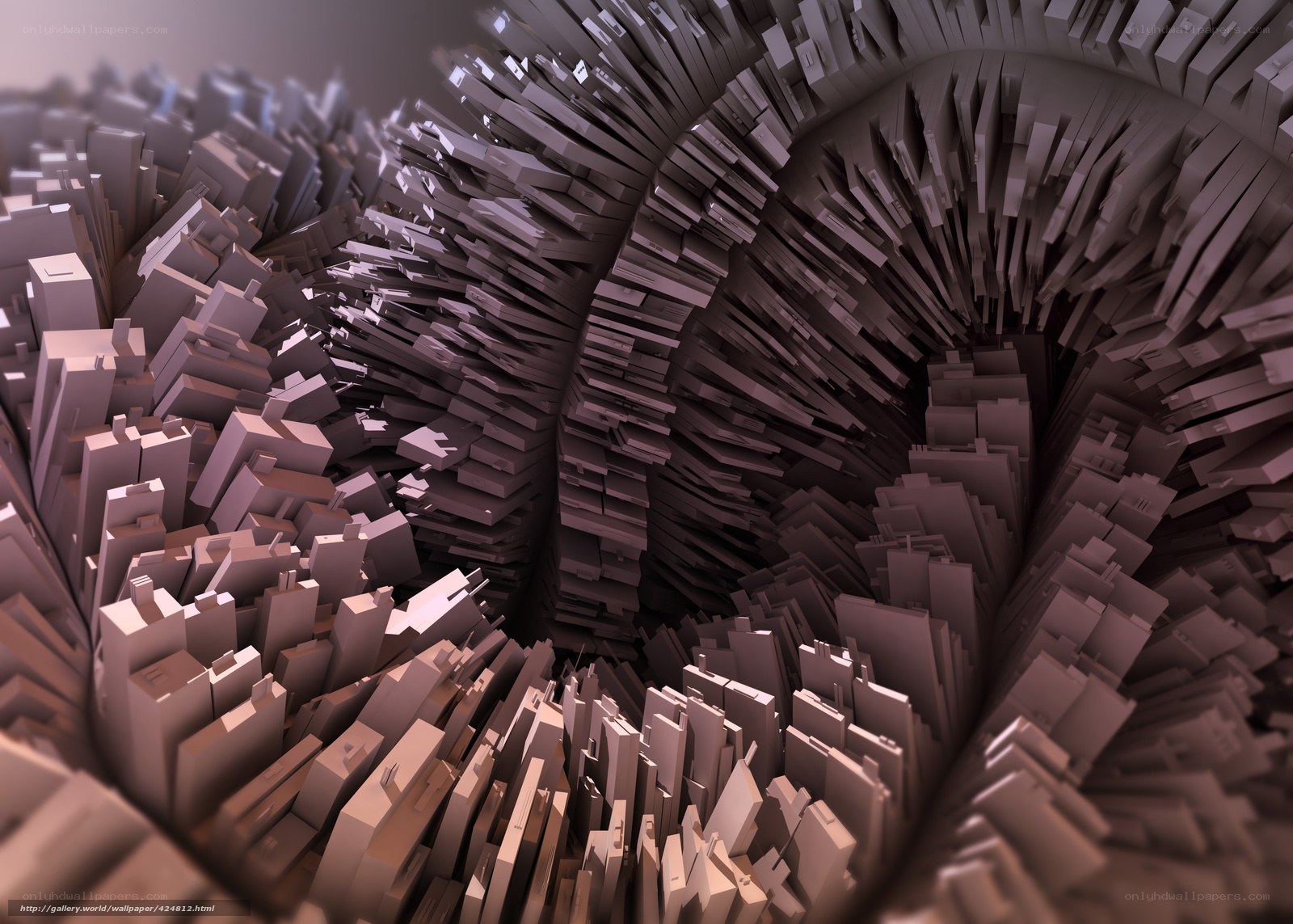 Abstract 3D city tunnel