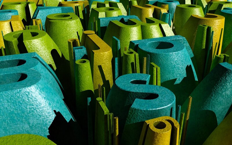 Abstract 3D letter sculpture