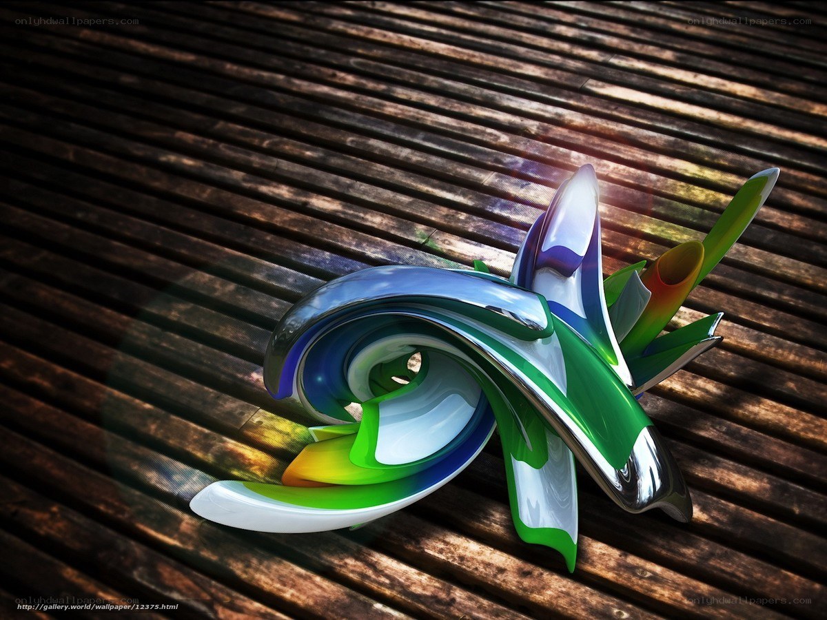 Abstract 3D sculpture on wood