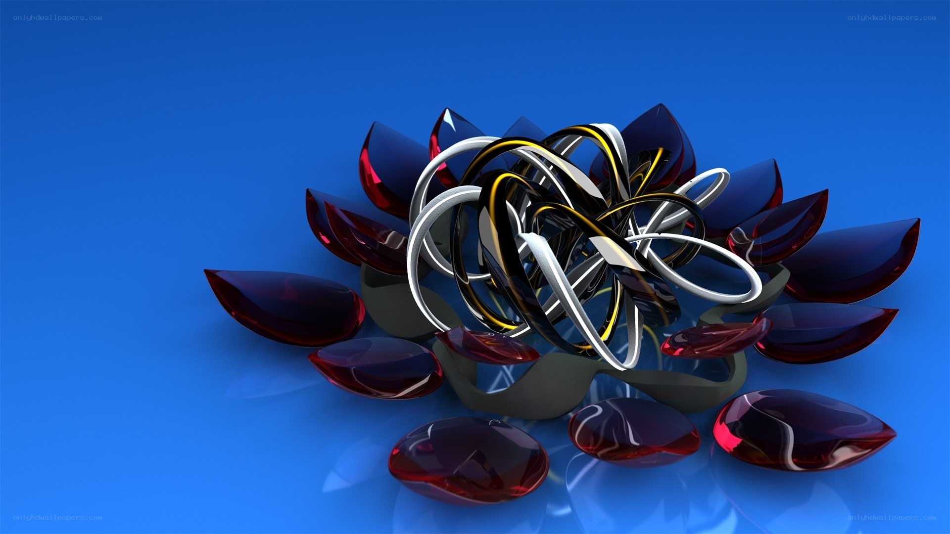 Abstract 3D sculpture with rings