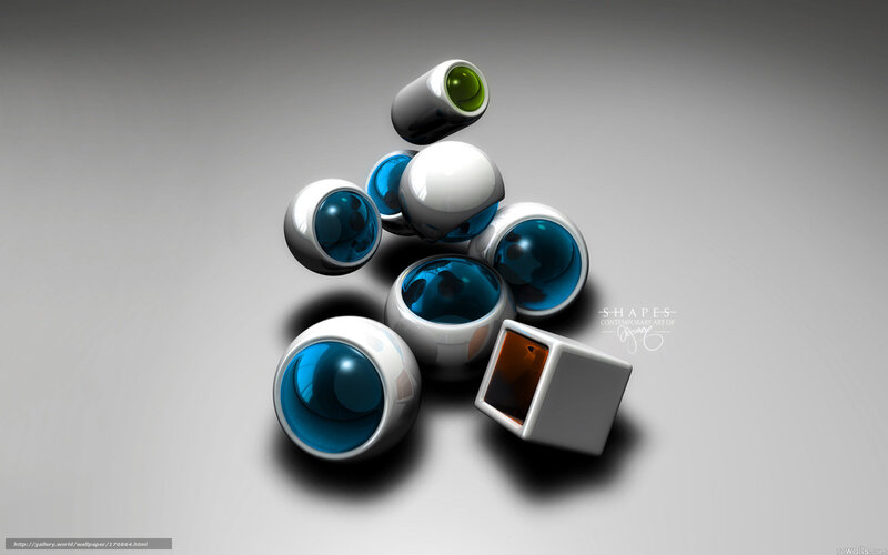 Abstract 3D shapes composition