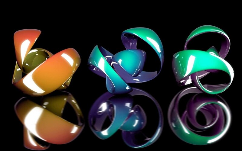 Abstract 3d Shapes — Green