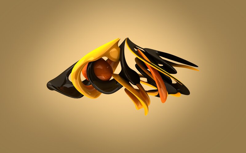 Abstract 3d Shapes — Yellow