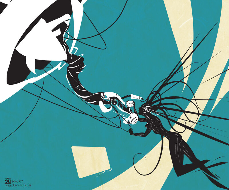 abstract action illustration