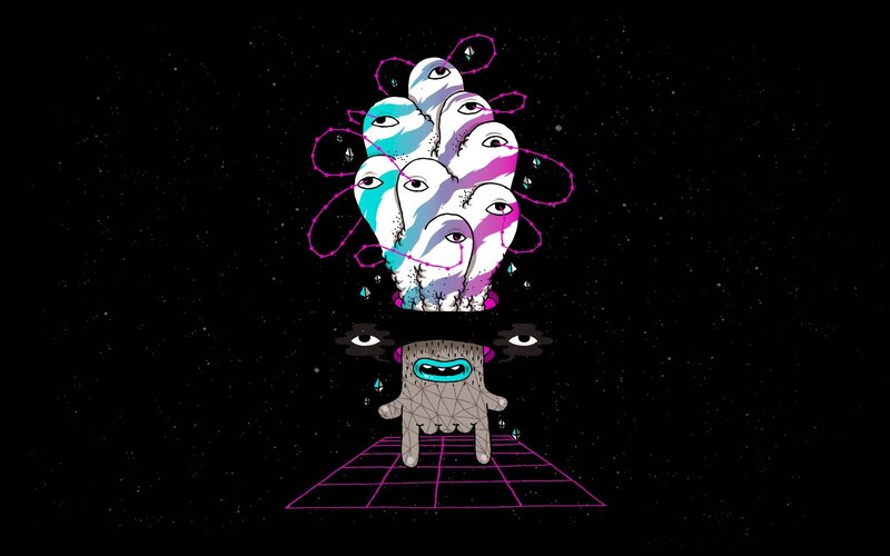 abstract alien creature with eyes