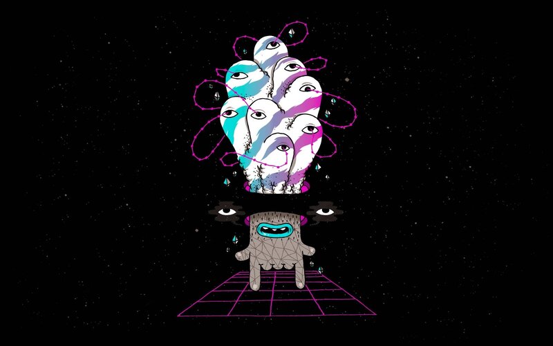 abstract alien creature with eyes